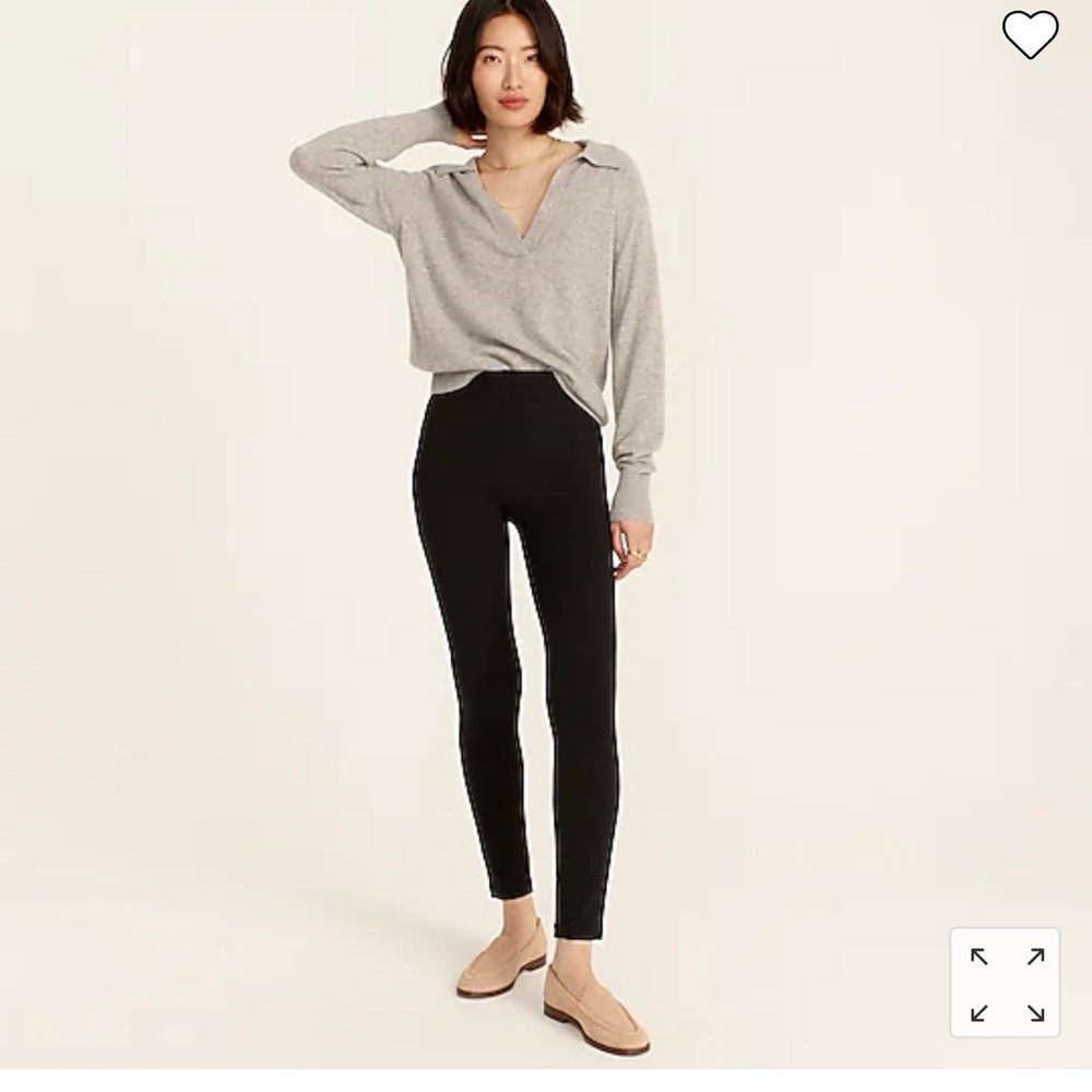 JCrew Pixie Pant Front Button 8S Black NWOT